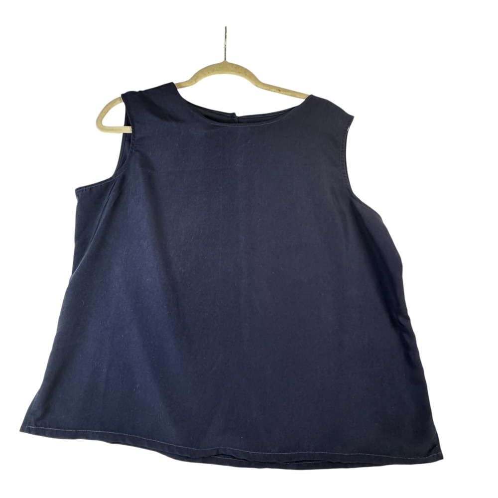 BonWorth Women's MP Navy Blue Sleeveless Top Blouse Career Casual‎